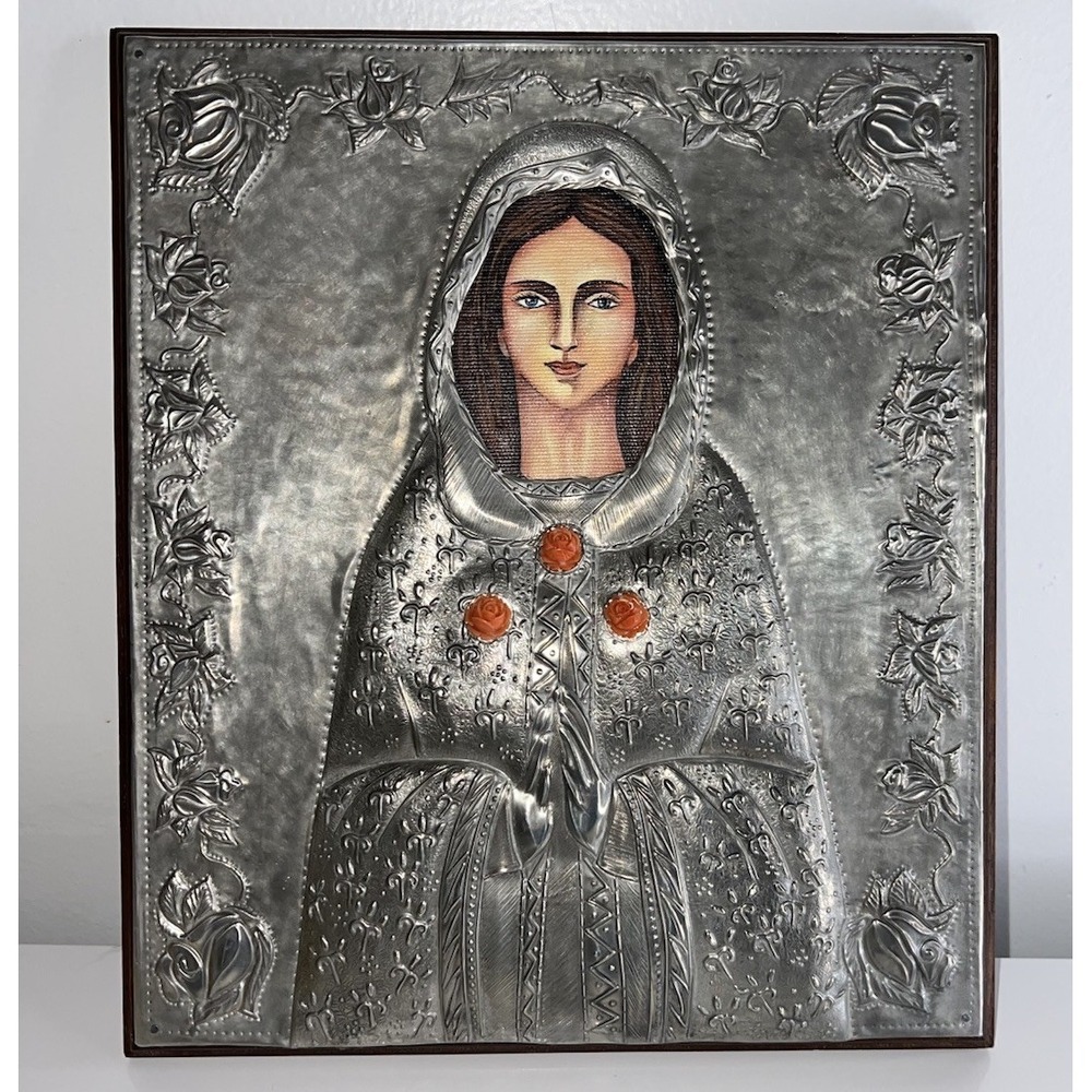 (5)Religious metal relief Art work, hand-painted portrait